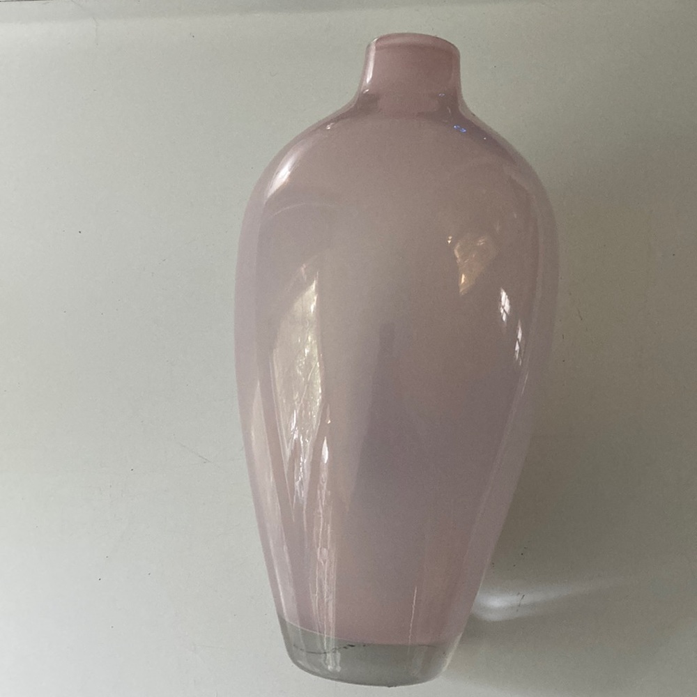Tall Light Pink Glass Vase